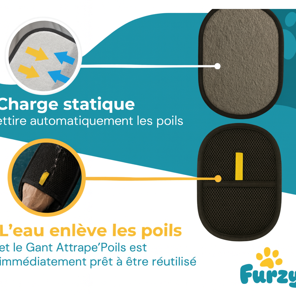 Furzy™ – Gant Attrape-Poils Réutilisable & Lavable 🐾