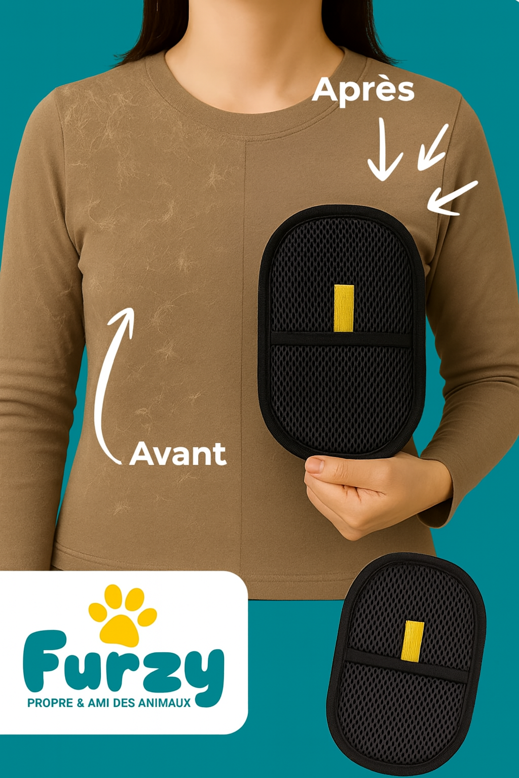Furzy™ – Gant Attrape-Poils Réutilisable & Lavable 🐾