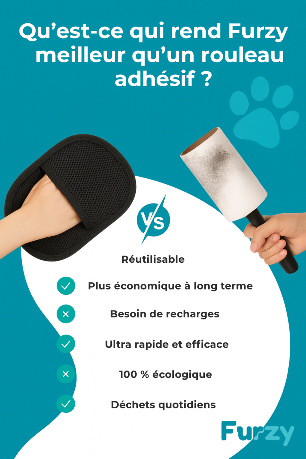 Furzy™ – Gant Attrape-Poils Réutilisable & Lavable 🐾
